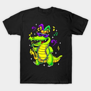 Cute Mardi Gras Alligator For Kids T-Shirt